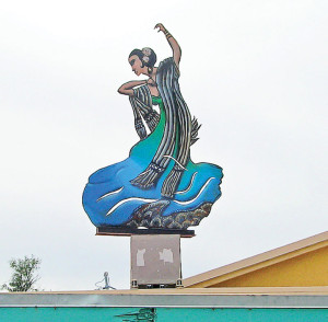 Gypsy flamenco dancer on top of La Gitana Cantina