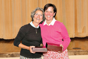 Overall Low Net winners Ilene Olson and Lisa Ferris; photo by Ken Haley