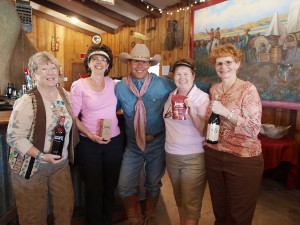 Cowboy and some of the ladies get ready to do some wine tasting at the Triangle T Guest Ranch