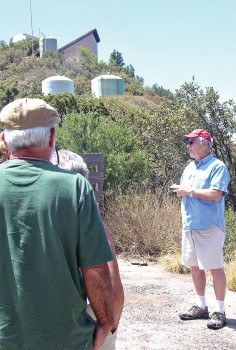Whipple Observatory June, 2014 by Robert Thoresen: Docent John Hockemeier explains the layout.
