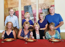 Seated from left are Marie Valade, Cyndy Gierada, Sandi Hrovatin and Claudia Andrews; standing are Jeff Webster, Karen Cuthbert, Pam Campbell and Davey Jones; not pictured is house manager Mary Campbell-Jones.