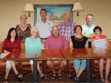 Finance Committee members, seated left to right: Jeane Hostetler, Leone Roberts, Steve Signore, Kathie Kidwell and Paula Scafuri; standing: Sue Baird, Rick Woods, JB Ranney and Denny Huber