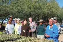 Members of the Quail Creek Gardeners and friends toured the San Xavier Co-op Farm.