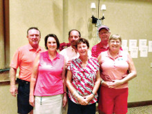 There was a three way tie for first place in the A flight: Art and Karen Conner, Sheldon and Patti Zatkin, Jim and Jan Topolski.