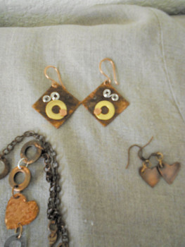 Creative Metalwork earrings and pendant