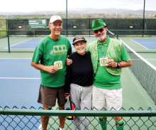 Doug Stacken, Joan Fava and Dave Kikel show off their awards.