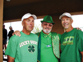Denny Meyers, Dave Kikel and Doug Staken show off their Irish attire.