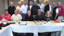 Bottom, left to right: John Heintz, Roy Barnes, Tom Moore, Tom Bruno, Joan Nix; Top: Dave Austin, Fred Doyle, Jerry Colbert, Larry Thomas, Shel Zatkin, Dave Ray, Wally Howard, Don Nix, Rusty Payne; Missing: Gordy Johnson, Allen Mitro