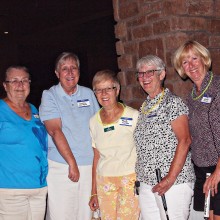 Left to right: Sylvia Butler, Wendy Van Dyck, Peggy McGee, Julie Hazelton and Susan Jones were the most successful Moonlight Madness team; photo by Sylvia Butler.