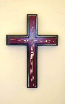 Cross: Straw applique, artist Jean Anaya Moya, Crucifix 2008