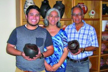 Left to right: Moroni Talavera, Lydia Quezada and Rito Talavera (husband); location: Vicki and Ron Sullivan’s Quail Creek home; April 2015