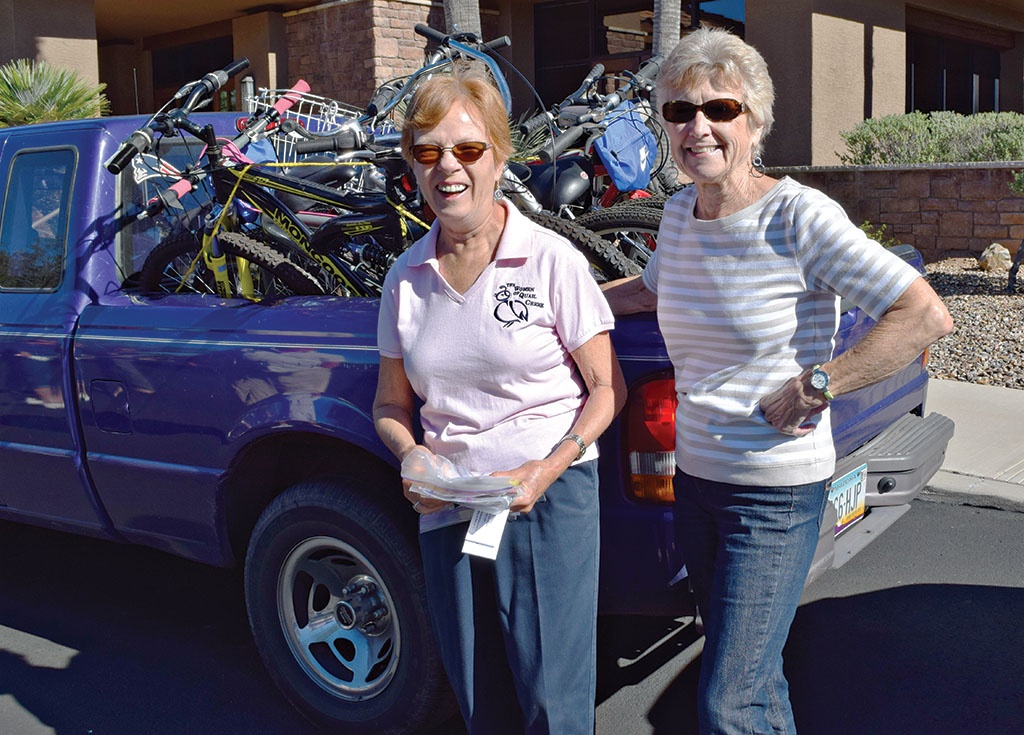 TWOQC President Peggy McGee and Clothing Drive Chair Mary Lou Kiger were overjoyed by Quail Creek’s generosity. They thank the community a thousand times over for the contributions!