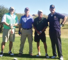 Golfers Bob Morgan, Randy Mathis, Randy Davis and Ted Schelenski take top honors at Veterans Day Charity Tournament.
