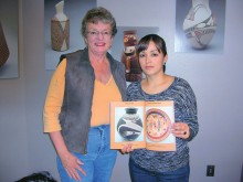 Quail Creek resident Vicki Sullivan with master potter Celia Veloz at Arizona-Sonora Desert Museum’s exhibition of “The Women Potters of Mata Ortiz” in 2013.