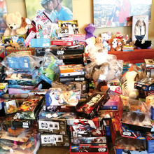 Just some of the toys residents contributed helped make a more joyous holiday for local needy children; photo by Peggy McGee