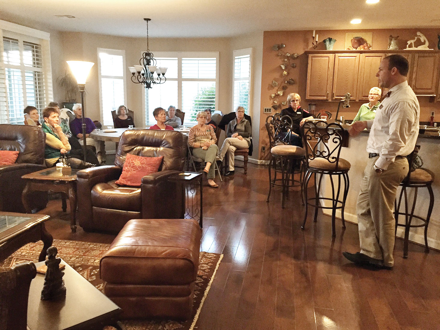 Nurses of Quail Creek meet periodically to hear guest speakers and enjoy dinner together. Here David Martin of Youth On Their Own (YOTO) presented information on children who don’t have a parent representative in their lives.
