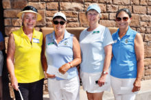 Left to right: Members of the first place team, Linda Weissman, Kris Weinberg, Cathy Leary, and Lynda Pilcher were each awarded $15; photo by Eileen Sykora