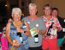 Left to right: Barb Haley, Carolyn McBride, Sharon Schoen and Kim Schoen were on the second place team; photo by Sylvia Butler.