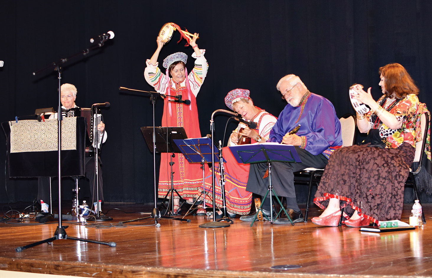 Members of the Arizona Balalaika Orchestra joyfully performing for TWOQC; photo by Eileen Sykora