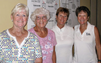 Member/Guest Flight One second place winners: Carolyn Mcbride, Wanda Myers, Mary Campbell-Jones and Nancy Quesenberry