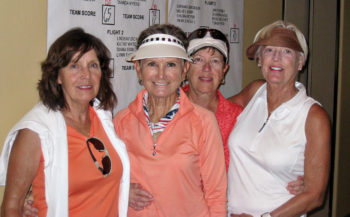 Member/Member Flight One first place winners: Norma Cornelison, Christina England, Cheryl Opsal and Cheryl Collyer