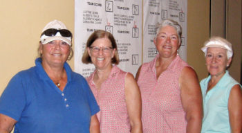 Member/Member Flight Two first place winners: Sharon Hayes, Rose Welliver, Tommy Reid and Jan Rooney