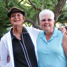 Chairmen of the QCLGA No Frills Golf Tournament: Carol Clifford (left) and Francie Walker