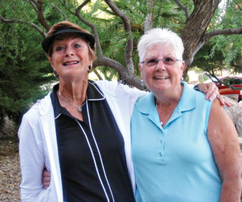 Chairmen of the QCLGA No Frills Golf Tournament: Carol Clifford (left) and Francie Walker