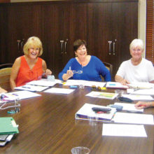Rally Committee busy making plans for the November event, left to right: Cheri Sipe, Shirley Gray, Sharon Paxon, Gail Phillips, Carolyn McBride, Bonnie Smith and Cathy Thiele