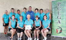 Back row, left to right: Peg Avent, Marci Yenerich, Vivian Parle, Nancy Hoppe, Joel Jaress, Gail Phillips, Kathy Linn and Betty Martens; front row: Karen Stensrud, Joann Salazar, Chris Gould, Kathy Brennan and Rose Welliver