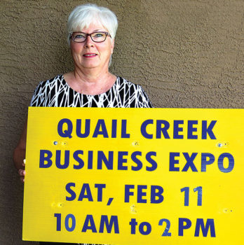 Sydney Ranney, treasurer of the Quail Creek Performing Arts Guild, is manager of the annual Business Expo; photo by Jeffrey Webster