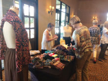 SueAnn Obremski selling Perfect Wraps during the TWOQC Membership Brunch; photo by Marianne Cobarrubias