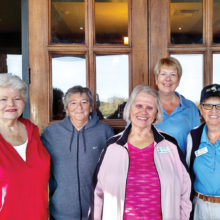 Left to right: New and returning Board officers Dorene Sims, Membership Chair; Gloria Clancy, treasurer; Neila Kozel, secretary; Janet Wegner, vice president and Cathy Thiele, president, will officially assume the duties of their position on January 1, though in reality, they are working now. Not in photo is Past President Dee Waggoner; photo by Sylvia Butler