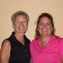 Flight 5 Low Net winners Ilene Olson and Mari Holt