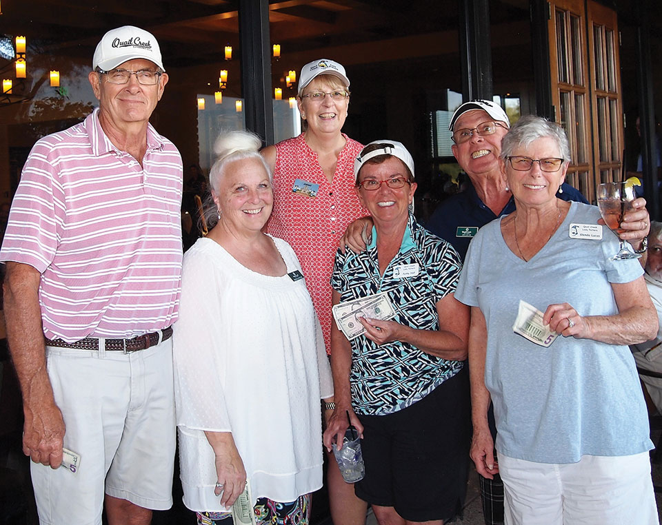 Left to right, 2nd place team: Rick Sutton, Marcia Sutton, Putters Vice President Janet Wegner, Patty Hall, Jay Lucas and Glenda Lucas; photo by Sylvia Butler