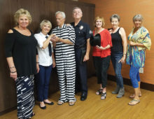Cast from left to right: Cyndy Gierada, Pam Campbell, Mike Vance, Davey Jones, Sandi Hrovatin, Christine Bohannon, Claudia Andrews