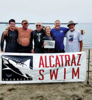 Cheryl Palen and Brant Vickers narrowly escaped their recent Alcatraz swim! Thankfully, they remembered to take their Crossing just in case!