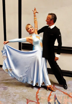 Kathi Bobillot with her professional partner dancing at the Tucson Expo last month.