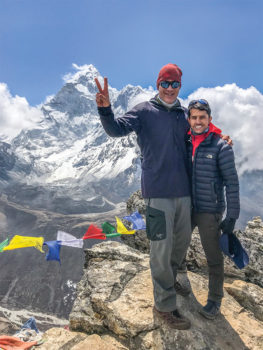 Dr. John Klein and Trekker Guide Deepak with Mt. Everest behind them.