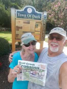 Ed and Diane Zoretic of 33B are reading their copy while visiting the Outer Banks, Duck, N.C.