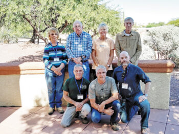 Among the students who successfully completed the CERT basic course were (front row, left to right) Quail Creek residents Hayes Galitski, Jack Cruikshank, Brian Kahn, (back row) Louise Keane, Bill Roskey, Judy Sypkens, and Steve Conklin. Photo by John McGee.
