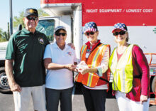From left: Al and Kathy Olbeter, Quail Creek Veterans Golf Association charity chairpersons; Pat Neel, TWOQC president; and Tessie Hagerich, TWOQC VA Clothing Drive chairperson.