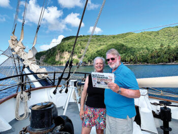 Steve and Barbara Ware sailing on a Windjammer to the Grenadines and French West Indies.