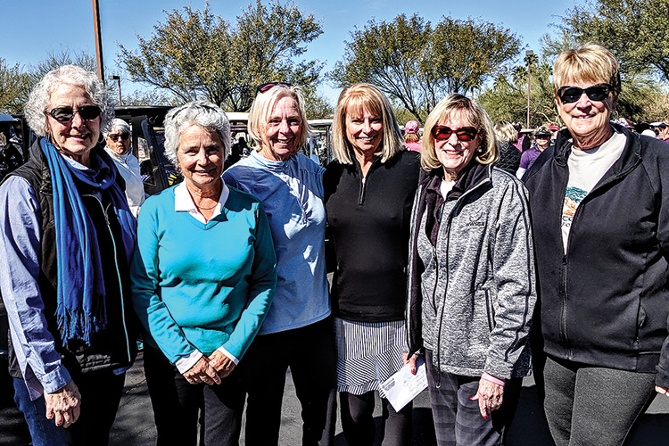 From left to right: Chris Gould, Past President; Peg Avent, Vice President; Jacquie Owens, President; Deb Riddell, Tournament Director; Sandi Hrvotin, Treasurer; and Dian Simmons, Secretary.