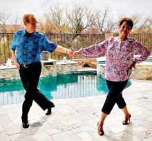 The dance models are Gary and Penny Marshall, who love to dance for a fun form of exercise. They only needed minimal instruction to strike this picture-perfect Rumba pose.