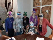 At the Grill are Toni, Jean, Geri, Joyce, Ina, and Suellen (seated).