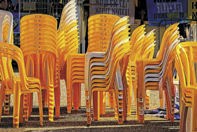 Mark Cohen won first place with his photo Chairs at Hostage Square.