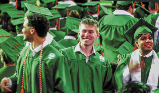1st place Denny Huber, Grad Day on the Jumbotron